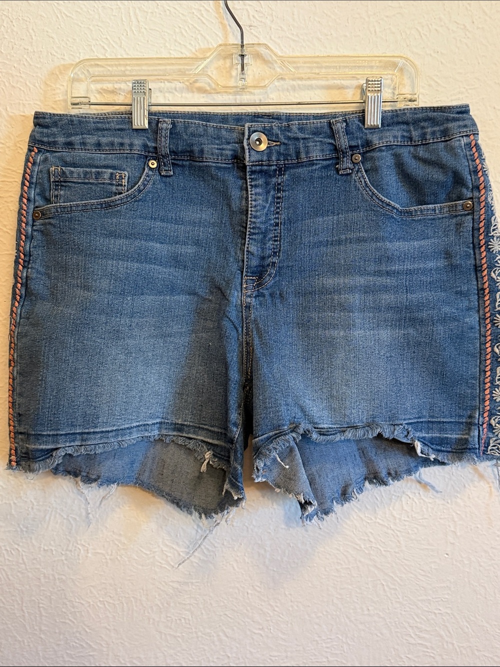 🔵🔵🔵3 for 13$🔵🔵🔵Denim Frayed Hem Women’s Shorts - Blue-14w